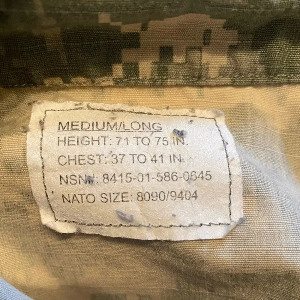 US ARMY MENS CAMO JACKET SIZE M/LONG
